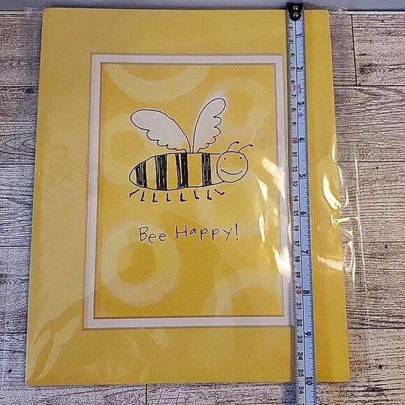 Bumble BEE HAPPY Lithograph Matted Art Print Ready to Frame by David Walker - Picture 4 of 5